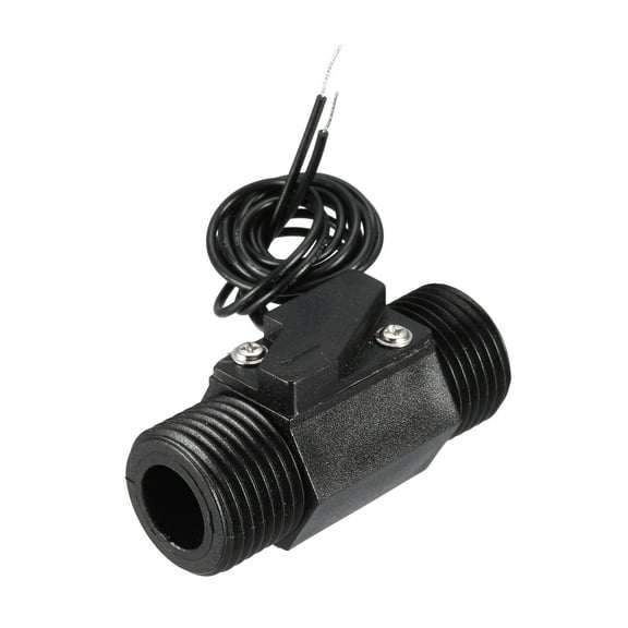 G1/2 Hall Effect Liquid Water Flow Sensor Switch Flowmeter Counters 1-25L/min Black