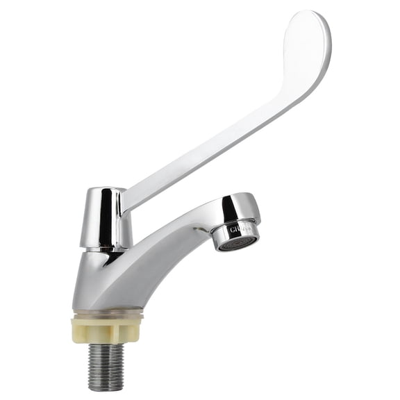 G1/2 Inch Long Handle Medical Single Cold Basin Faucet Medical Elbow Faucet Basin Faucet for Hospital Laboratory