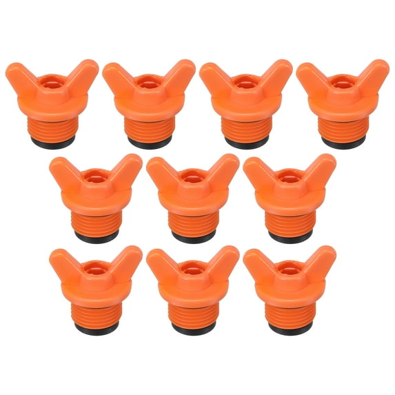 G1/2" Male Thread PPR Pipe Fitting End Cap with Butterfly, Tubing Stopper for Preventing Leakage, Orange 10Pcs