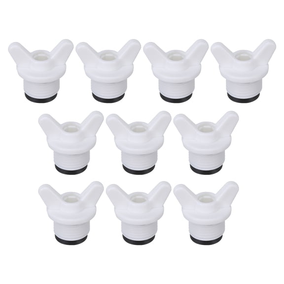 G1/2" Male Thread PPR Pipe Fitting End Cap with Butterfly, Tubing Stopper for Preventing Leakage, White 10Pcs