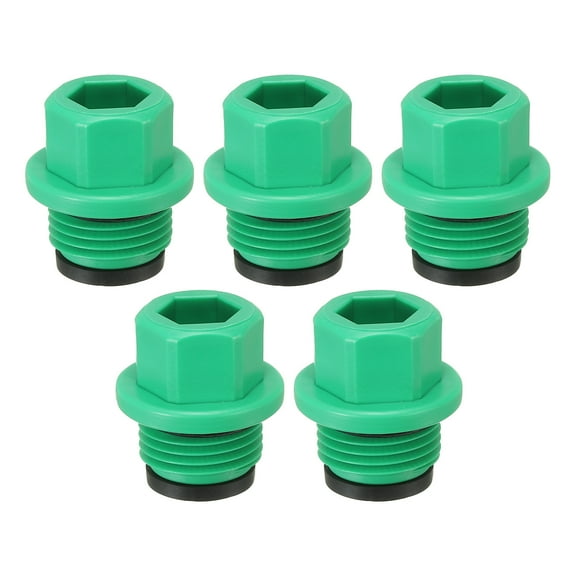G1/2" Outer Hex Male Thread PPR Pipe Fitting End Cap Tubing Stopper for Preventing Leakage, Green 5 Pcs