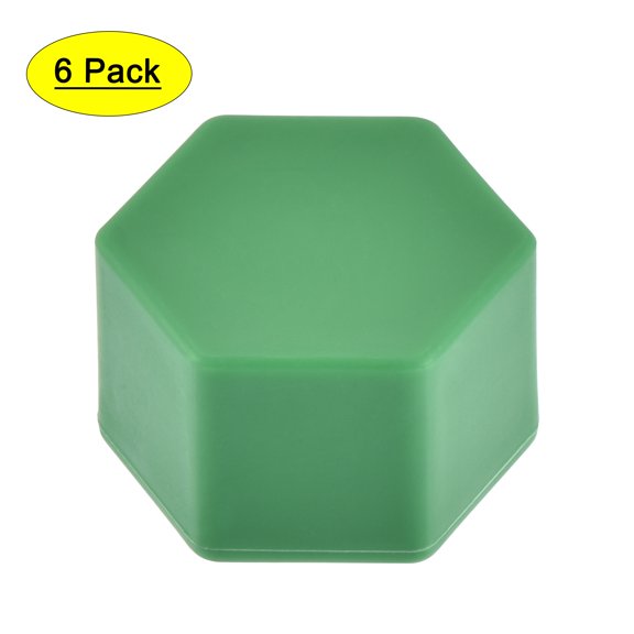 G1/2 Pipe Fitting Cap, PPR Hex Female Thread Hose Connector with Gasket, Green 6Pcs