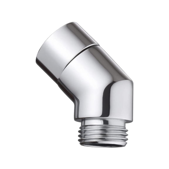 G1/2 Shower Elbow Adapter Shower Arm Extension, Chrome Plate Finish, , Copper Rustproof Pipe Fittings, Durable Coupling 135 degree