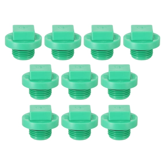 G1/2" Square Male Thread PPR Pipe Fitting End Cap, Tubing Stopper for Preventing Leakage, Green 20Pcs