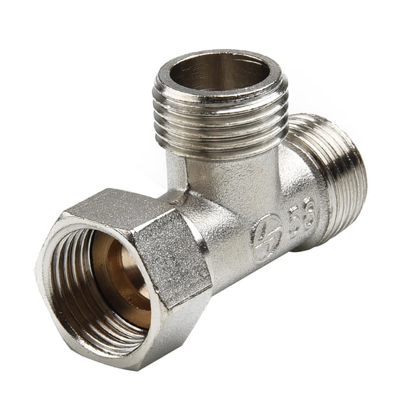 G1/2" Way Diverter, Toilet 304 Copper T Adapter T-Valve,Movable Cap Flexible Tee Connector for Angled Valve, Bidet, Sprayer, Shower Arm