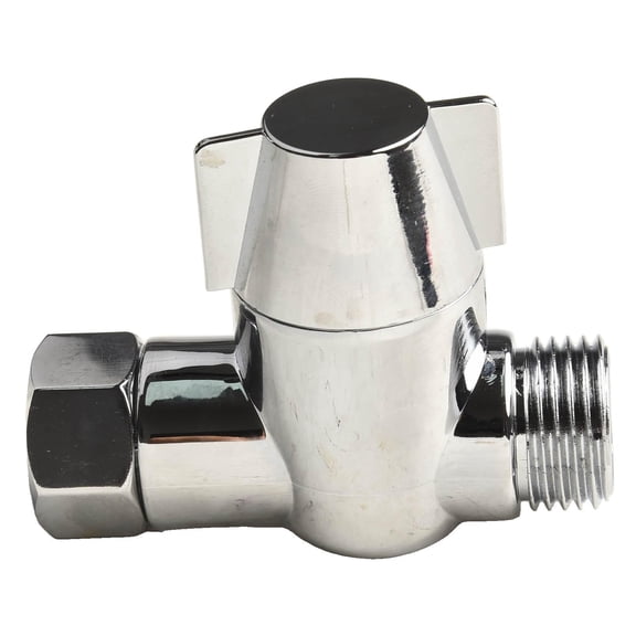 G1/2in 3 Way Diverter Valve T-Adapter Converter For Shower Water Tap Connector Bathroom Faucet Water Separator ABS Silver Smile Home