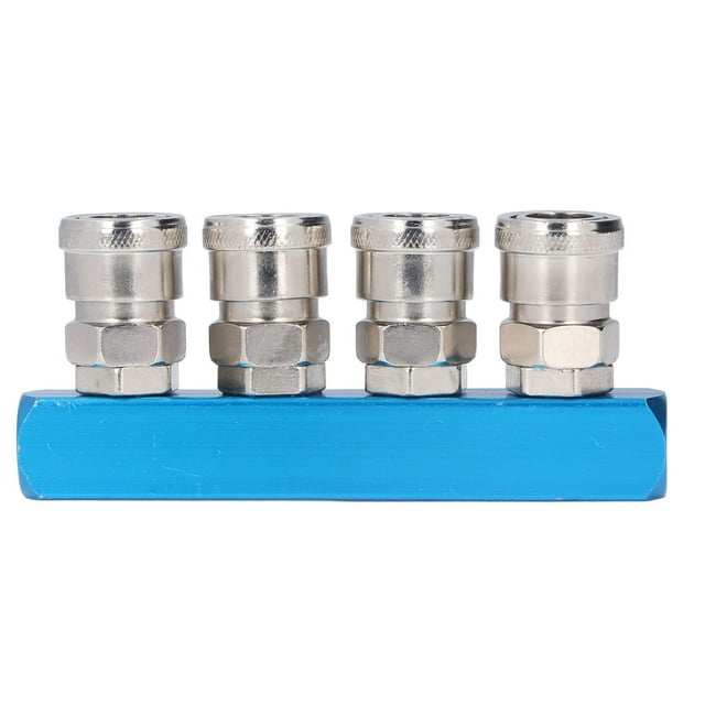 G1/4 Air Distribution Block Straight Air Hose Splitter Pneumatic
