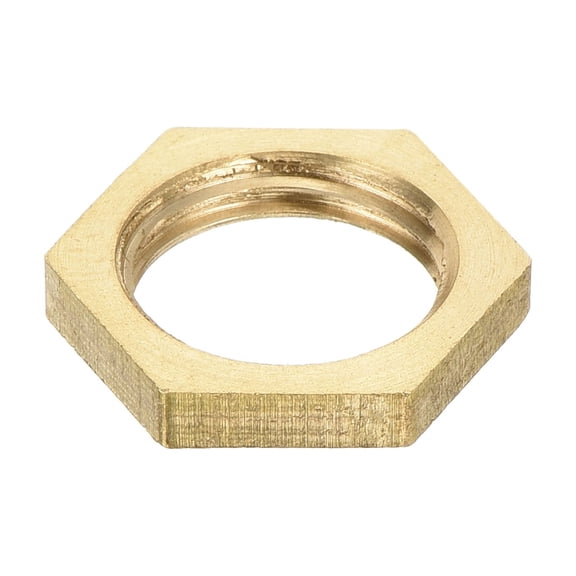 G1/4 Pipe Fitting Hex Lock Nut Locknut Female Threaded Fastening Thin Nut for Plumbing Fixed, Brass 1Pcs