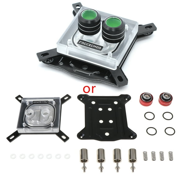 G1/4 Thread Waterblock Acrylic Copper Water Cooling CPU Radiator Heatsink Block