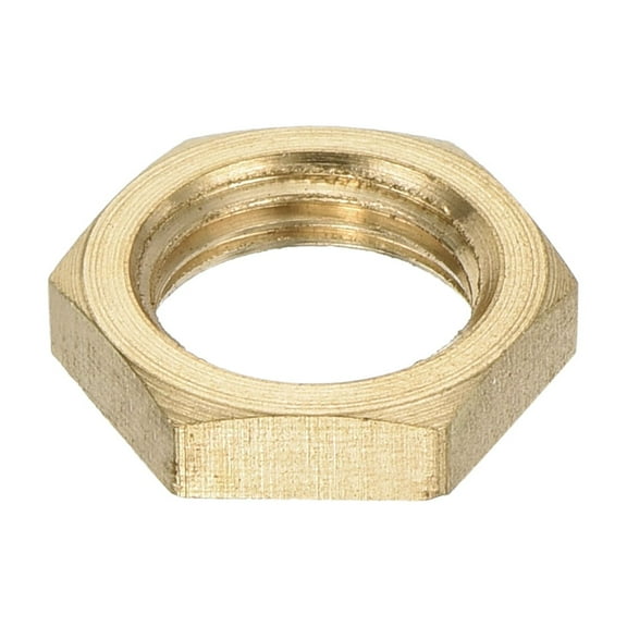 G1/8 Pipe Fitting Hex Lock Nut Locknut Female Threaded Fastening Thin Nut for Plumbing Fixed, Brass 1Pcs