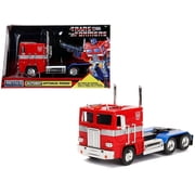 G1 Autobot Optimus Prime Truck Red with Robot on Chassis from "Transformers" TV Series "Hollywood Rides" Series 1/24 Diecast Model by Jada