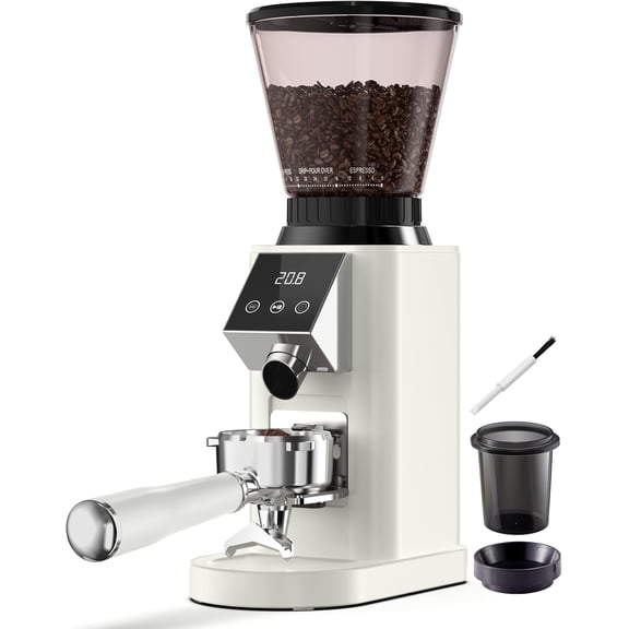G1 Conical Burr Coffee , 48 Settings Anti-static Burr Mill, Precision Timer and Touchscreen for Espresso/Drip/Cold Brew/ Press, Stainless ,