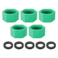 thumbnail image 1 of G1" Hex Female Thread PPR Pipe Fitting End Cap, Tubing Stopper for Preventing Leakage, Dark Green 5Pcs, 1 of 4