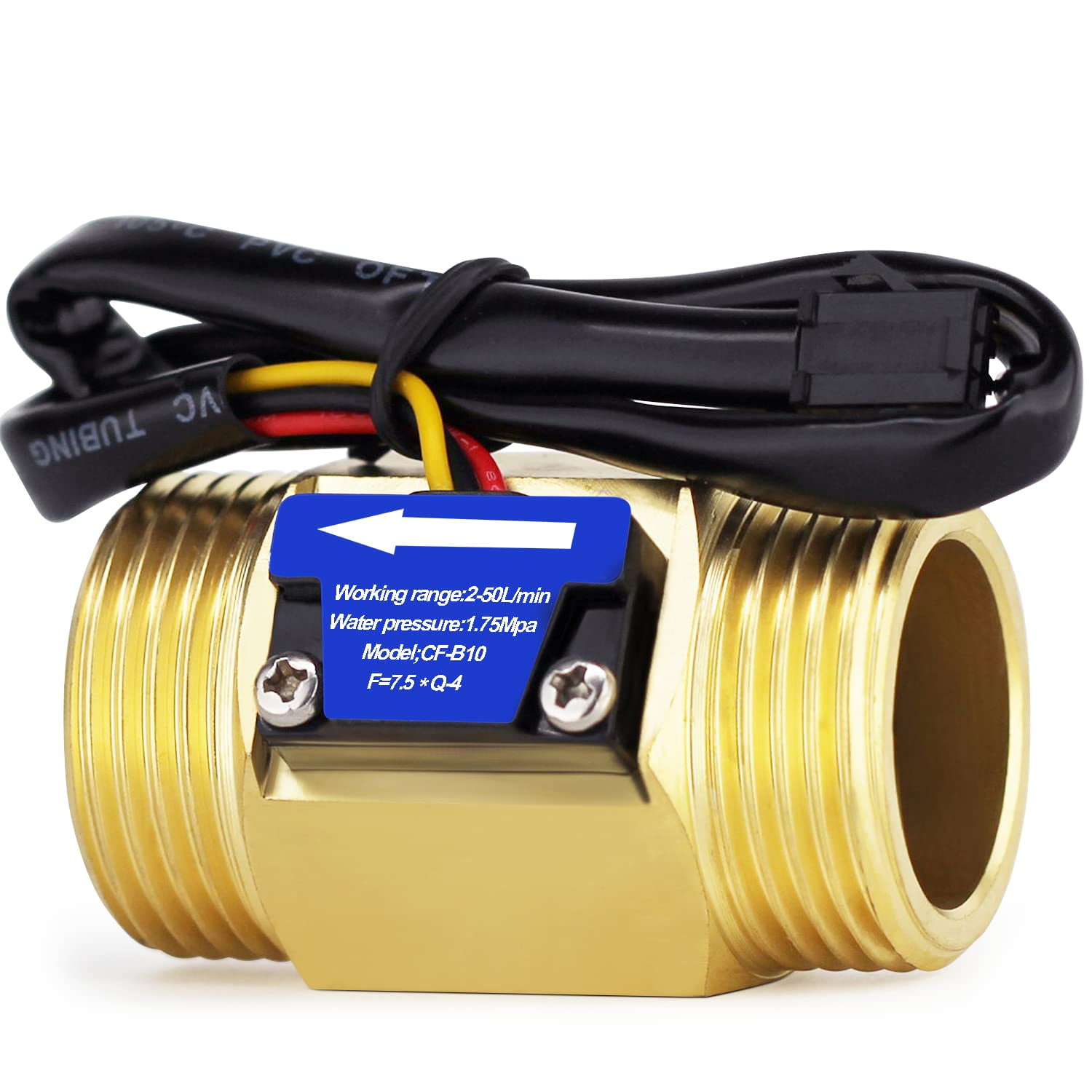 G1" Male Thread Water Flow Hall Sensor Switch Flowmeter Counter 250L