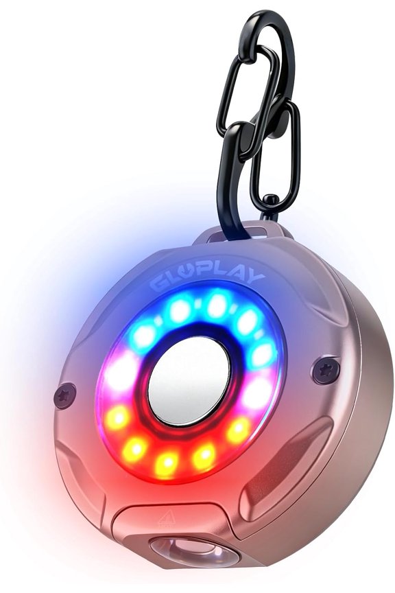 G1 Mini Keychain Flashlight Rechargeable,Small Powerful EDC Pocket Flashlight with White & RGB Side Light,Magnetic,Carabiner Clip,IP67 Waterproof Aluminum LED for Camping & Hiking(Rose Gold)