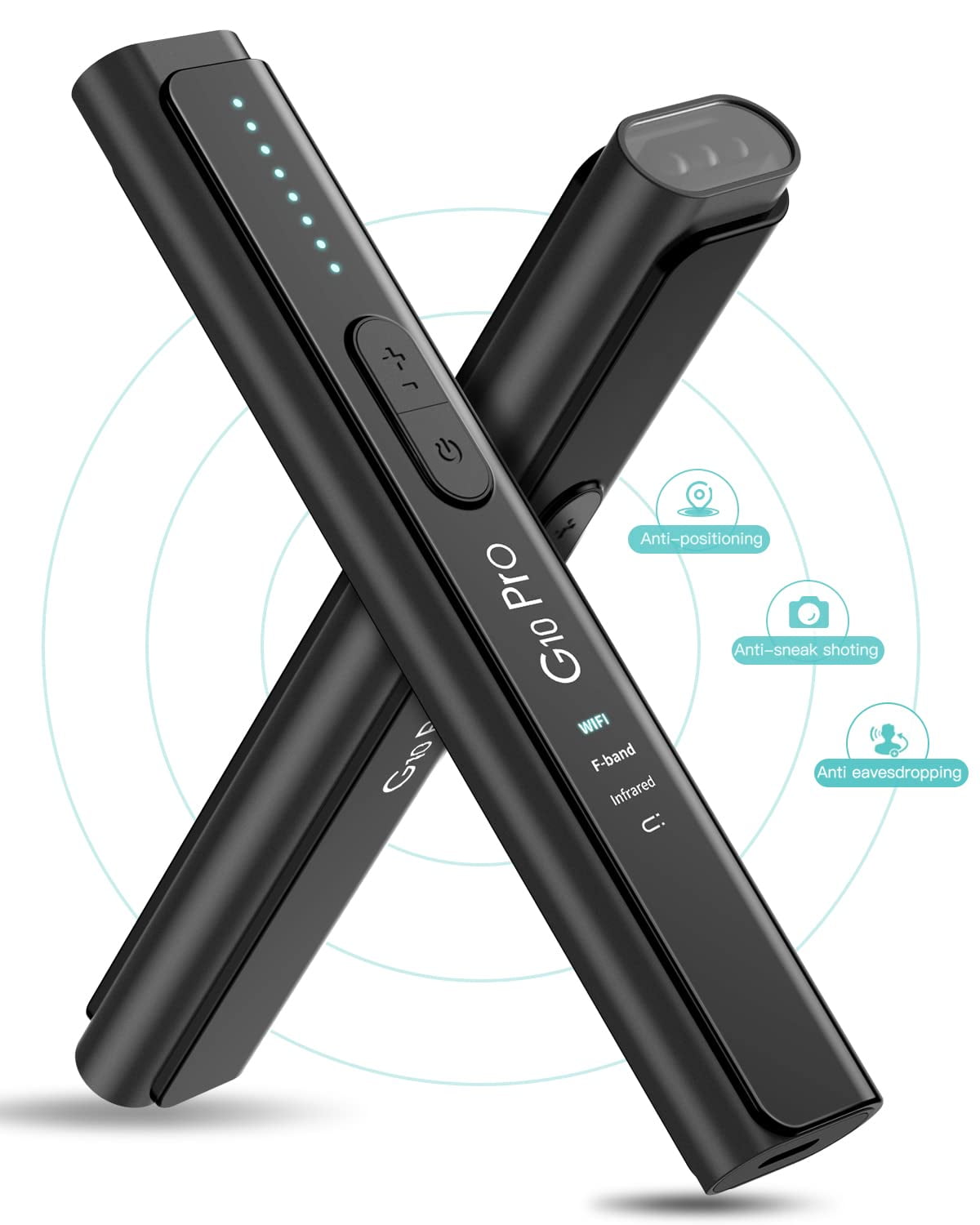 G10 Pro Camera Detectors, Professional Anti Spy Detector, RF Signal/Magnetic/Bug Detector for GPS Tracker Listening Device, Portable for Car,Office,Travel