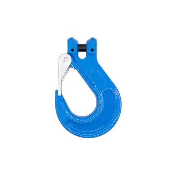 G100 1/2" Clevis Sling Hook with Latch - 15,000 LBS WLL - Sky Blue Heavy Duty Grade 100 Lifting Sling Hooks for Recovery, Lifting & Rigging