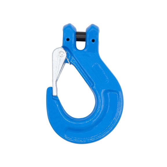 G100 3/8" Clevis Sling Hook with Latch - 8,800 LBS WLL - Sky Blue Heavy Duty Grade 100 Lifting Sling Hooks for Recovery, Lifting & Rigging