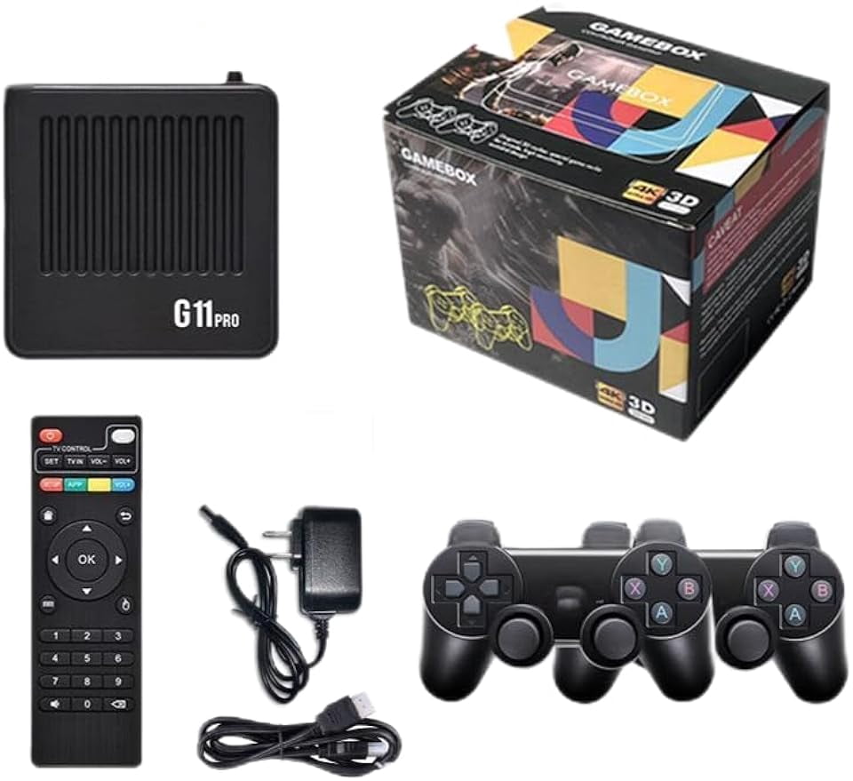 Retrowave G11 Pro, Clé TV 4K avec 256 Go, 2 Contrôles Sans Fil 2.4G, 100 000 Jeux Rétro, Plug Retrowave G11 Pro, Clé TV 4K avec 256 Go, 2 Contrôles Sans Fil 2.4G, 100 000 Jeux Rétro, Plug