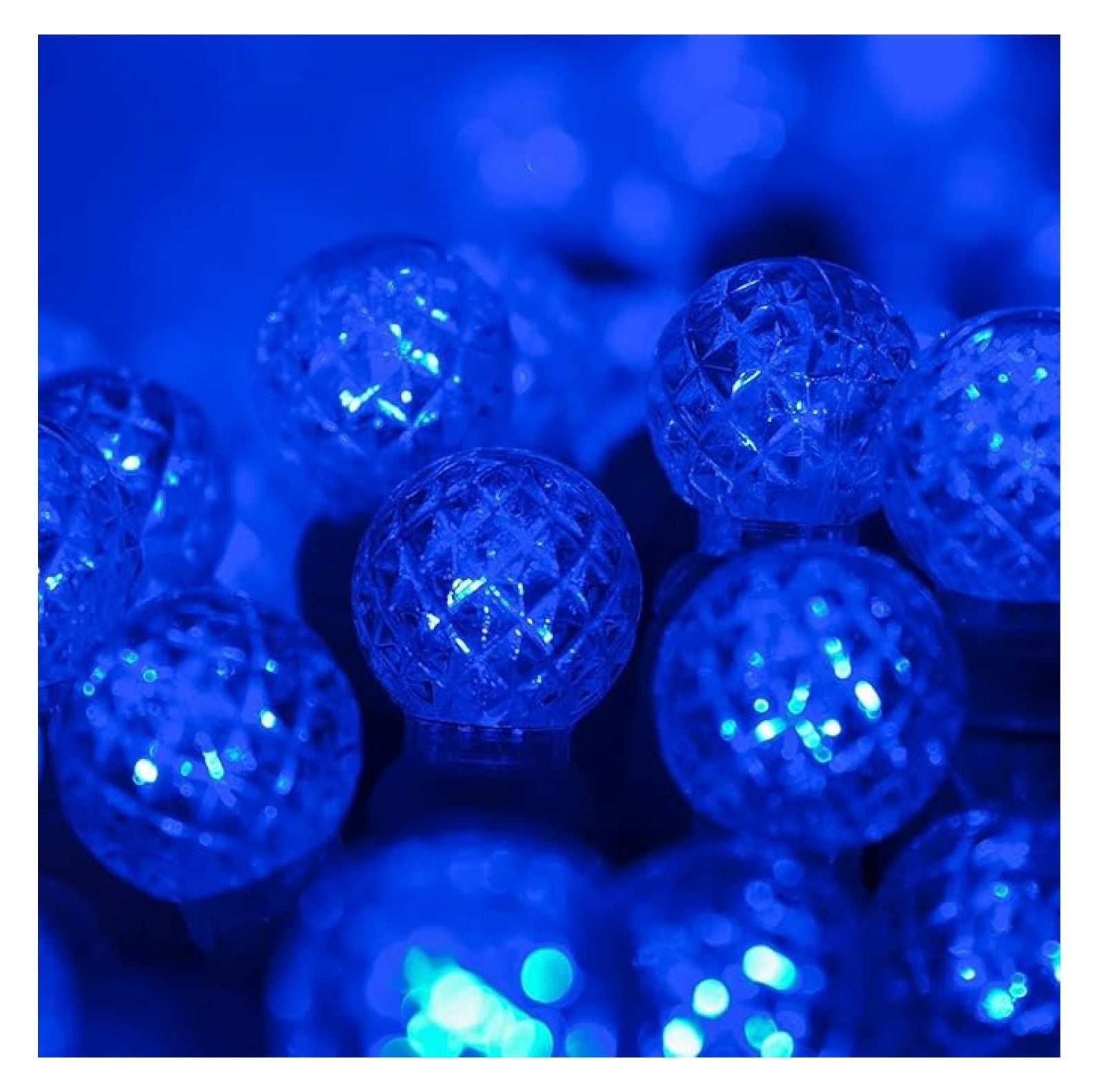 G12 Blue LED String Lights - 70 Count, Razzberry Blue, Green Wire ...
