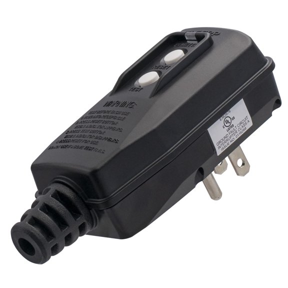 G1215PM G20PMSR Patented Auto-Monitoring GFCI Replacement Plug Assembly, Manual Reset 15 Amp Grounded 3 Wires 3-Prongs for Power Tools, Lawn Equipment etc, UL Listed, 1 Pack, Black