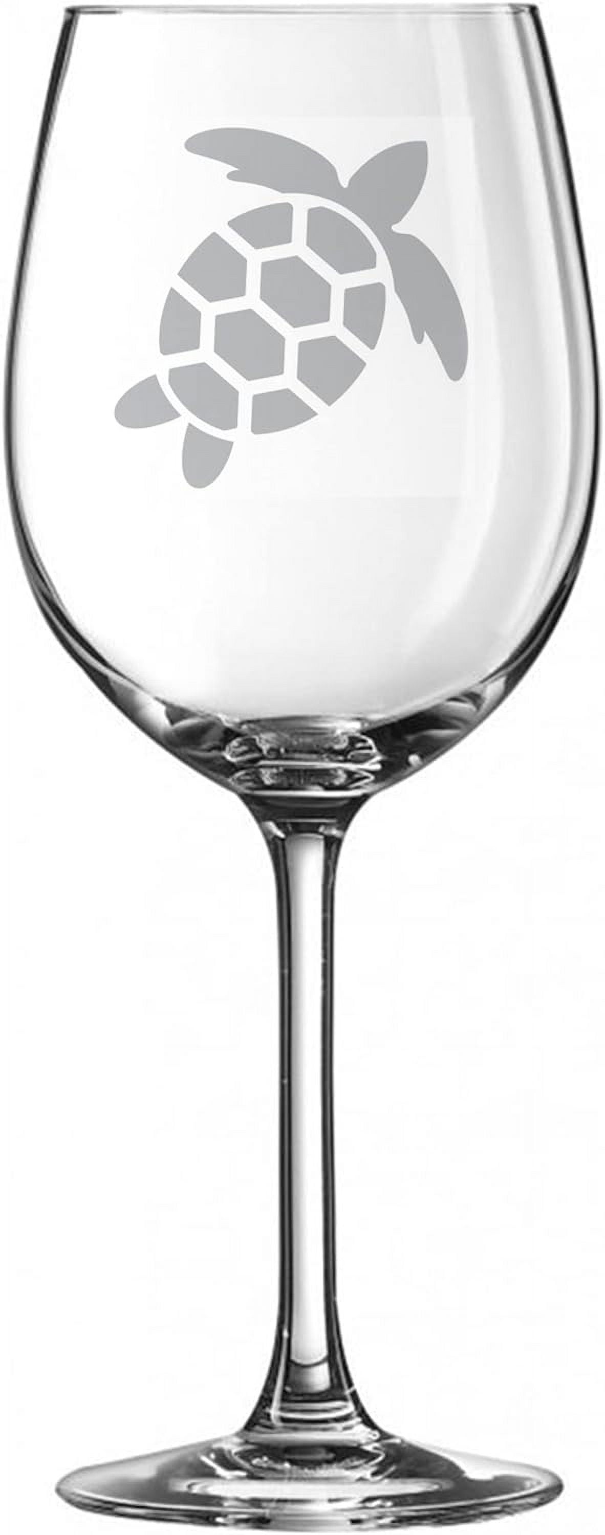 G123 Turtle Wine Glass Etched