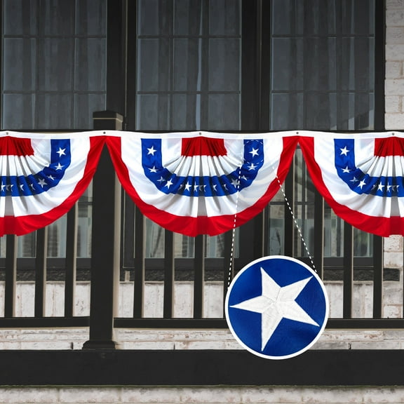 G128 American Flag 1.5x3 Ft Fan Flag Embroidered 210D Polyester Patriotic Independence Day Banner Outdoor Decoration