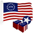 thumbnail image 1 of G128 10 Pack: Betsy Ross 1776 Flag | 2x3 Ft | ToughWeave Series Embroidered 300D Polyester | Historical Flag, Embroidered Design, Indoor/Outdoor, Brass Grommets, 1 of 8