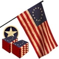 thumbnail image 1 of G128 10 Pack: Betsy Ross Tea-Stained Flag | 2.5x4 Ft | ToughWeave Pro Series Pole Sleeve Embroidered 420D Polyester | Historical Flag, Embroidered Design, High Quality, NO Flagpole Included, 1 of 9