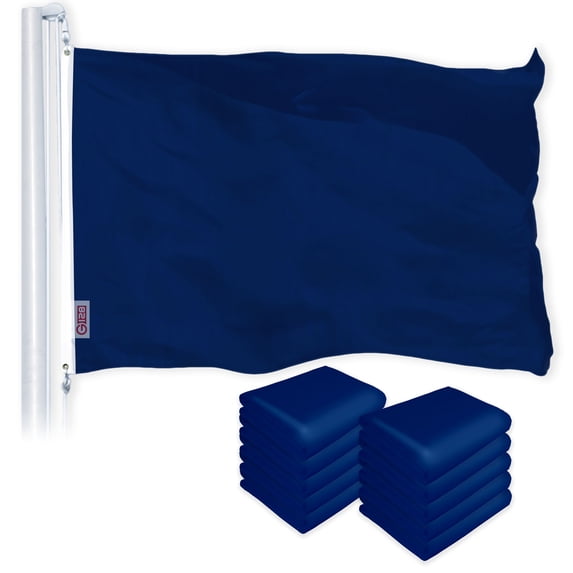 G128 10 Pack: Solid Blue Color Flag | 4x6 Ft | LiteWeave Pro Series Printed 150D Polyester | Indoor/Outdoor, Vibrant Colors, Brass Grommets