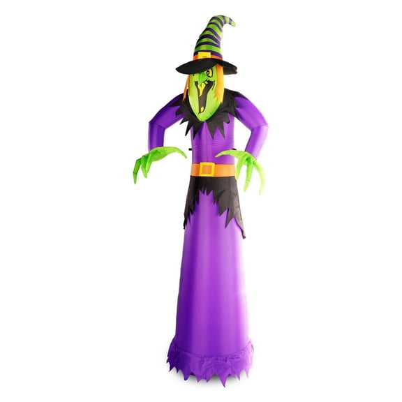 G128 10ft Witch Halloween Inflatable Outdoor Holiday Yard Decoration with LED Lights Fast Inflate