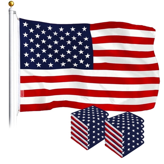 G128-(10pk) 3x5 Ft American US Flag Printed Polyester Stars Stripes United States Brass Grommets
