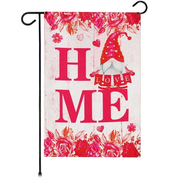 G128-12"x18" Double-Sided Valentines Day Garden Flag- Blockout Fabric, Outdoor Valentine Decor