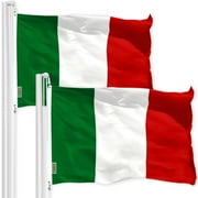 G128 - 2 PACK Italy Flag 3x5ft Printed with Brass Grommets on 150D Polyester Material