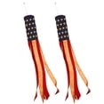 thumbnail image 1 of G128 2 Pack: American USA Tea-Stained Windsock | 60 Inch | Embroidered 420D Polyester | Patriotic Decor, Embroidered Design, Indoor/Outdoor, Brass Grommets, 1 of 8