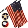 thumbnail image 1 of G128 2 Pack: Betsy Ross Tea-Stained Flag | 2.5x4 Ft | ToughWeave Pro Series Pole Sleeve Embroidered 420D Polyester | Historical Flag, Embroidered Design, High Quality, NO Flagpole Included, 1 of 9