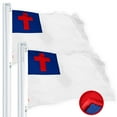 thumbnail image 1 of G128 2 Pack: Christian Flag | 4x6 Ft | StormFlyer Series Embroidered 220GSM Spun Polyester | Religious Flag, Embroidered Design, Indoor/Outdoor, Brass Grommets, Heavy Duty, All Weather, 1 of 9