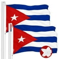 thumbnail image 1 of G128 2 Pack: Cuba Cuban Flag | 3x5 Ft | ToughWeave Series Embroidered 300D Polyester | Country Flag, Embroidered Design, Indoor/Outdoor, Brass Grommets, 1 of 8