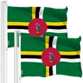 thumbnail image 1 of G128 2 Pack: Dominica Dominican Flag | 3x5 Ft | LiteWeave Pro Series Printed 150D Polyester | Country Flag, Indoor/Outdoor, Vibrant Colors, Brass Grommets, Thicker and More Durable Than 100D 75D Poly, 1 of 6