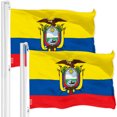 thumbnail image 1 of G128 2 Pack: Ecuador Ecuadorian Flag | 3x5 Ft | LiteWeave Pro Series Printed 150D Polyester | Country Flag, Indoor/Outdoor, Vibrant Colors, Brass Grommets, Thicker and More Durable Than 100D 75D Poly, 1 of 6