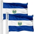 thumbnail image 1 of G128 2 Pack: El Salvador El Salvadoran Flag | 3x5 Ft | LiteWeave Pro Series Printed 150D Polyester | Country Flag, Vibrant Colors, Brass Grommets, Thicker and More Durable Than 100D 75D Polyester, 1 of 6