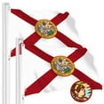 thumbnail image 1 of G128 2 Pack: Florida FL State Flag | 2.5x4 Ft | StormFlyer Series Embroidered 220GSM Spun Polyester | Embroidered Design, Indoor/Outdoor, Brass Grommets, Heavy Duty, All Weather, 1 of 10