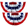 thumbnail image 1 of G128 2pk USA Pleated Fan Flags, 2x4 ft, Printed Patriotic Bunting, Stars & Stripes, July 4th Decor, 1 of 6