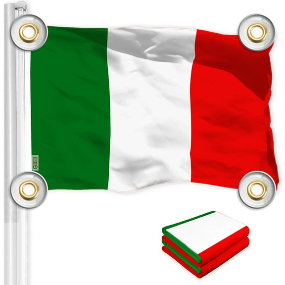 G128 2 Pack: Italy Italian Flag | 3x5 Ft | LiteWeave Pro Series Printed 150D Polyester, 4 Corner Brass Grommets | Country Flag, Vibrant Colors, Perfect For Balcony, More Durable Than 100D 75D Poly