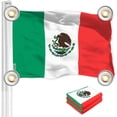 thumbnail image 1 of G128 2 Pack: Mexico Mexican Flag | 3x5 Ft | LiteWeave Pro Series Printed 150D Polyester, 4 Corner Brass Grommets | Country Flag, Vibrant Colors, Perfect For Balcony, More Durable Than 100D 75D Poly, 1 of 10