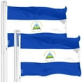 thumbnail image 1 of G128 2 Pack: Nicaragua Nicaraguan Flag | 3x5 Ft | LiteWeave Pro Series Printed 150D Poly | Country Flag, Indoor/Outdoor, Vibrant Colors, Brass Grommets, Thicker and More Durable Than 100D 75D Poly, 1 of 6