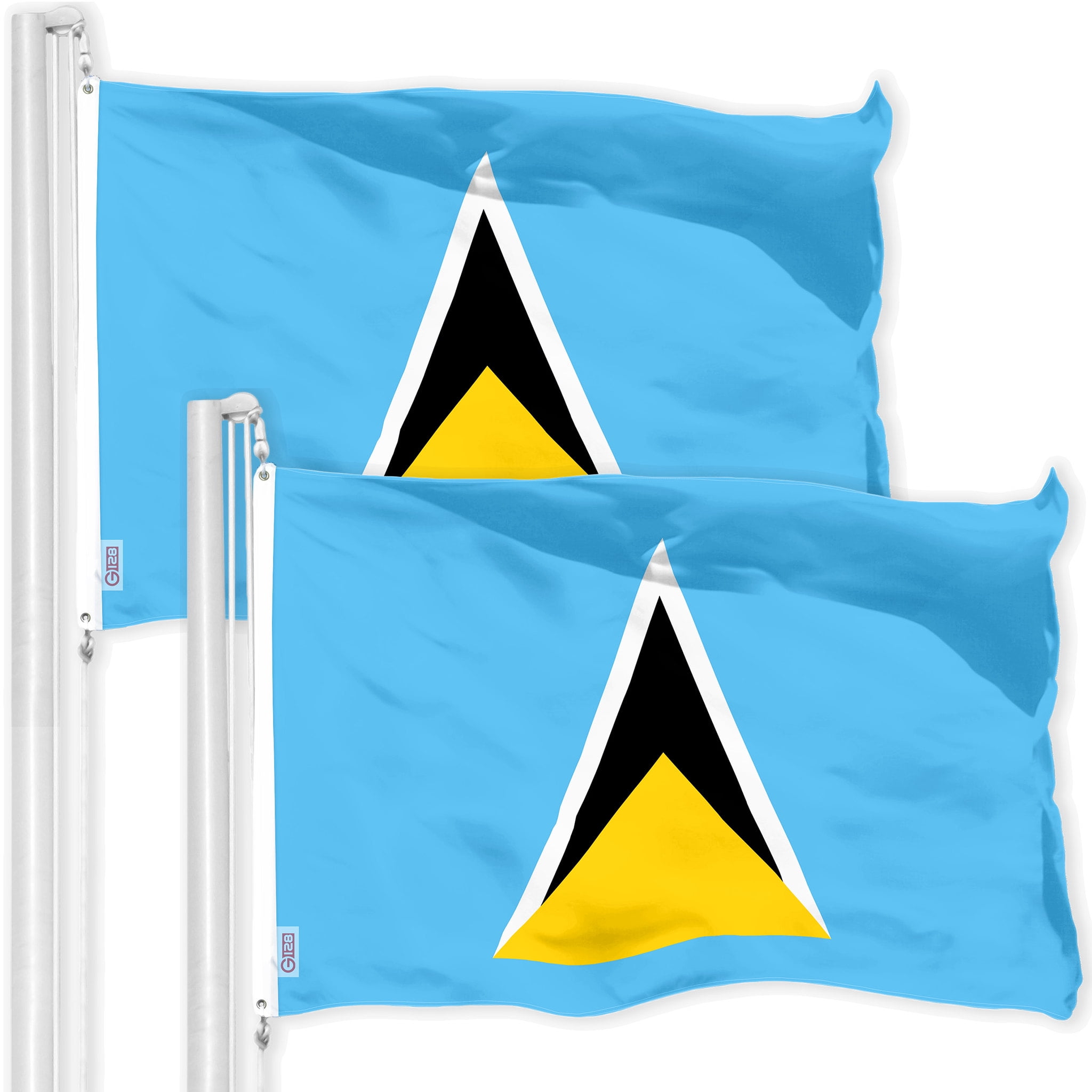G128 2 Pack: Saint Lucia Saint Lucian Flag | 3x5 Ft | LiteWeave Pro ...