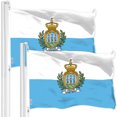 thumbnail image 1 of G128 2 Pack: San Marino Sammarinese Flag | 3x5 Ft | LiteWeave Pro Series Printed 150D Polyester | Country Flag, Indoor/Outdoor, Vibrant Colors, Brass Grommets, 1 of 7