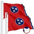 thumbnail image 1 of G128 2 Pack: Tennessee TN State Flag | 6x10 Ft | StormFlyer Series Embroidered 220GSM Spun Polyester | Embroidered Design, Indoor/Outdoor, Brass Grommets, Heavy Duty, All Weather, 1 of 10