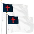 thumbnail image 1 of G128-2pk 3x5 ft Christian Flag Religious Cross Christianity Church Pennant Polyester Indoor/Outdoor, 1 of 5